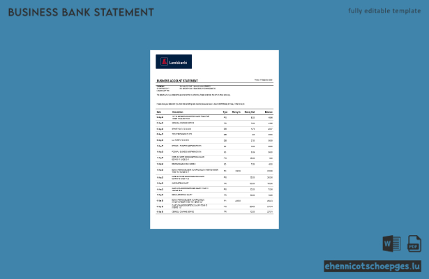 Landsbankinn-Kontoauszug (Beispiel im Word- und PDF-Format)
